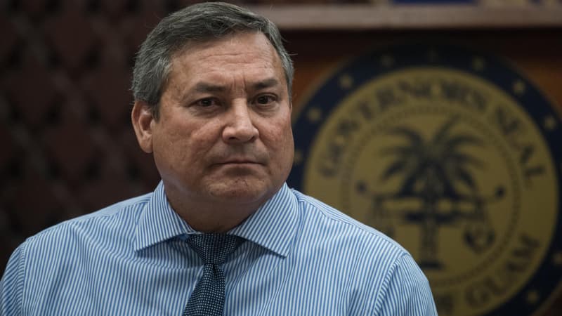 Eddie Baza Calvo, gouverneur de l'Ile de Guam, avant un point presse, le 14 août 2017.