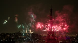 Le feu d'artifice du 14 juillet 2025, à Paris.
