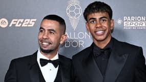 Mounir Nasraoui (père de Lamine Yamal) et son fils à la cérémonie du Ballon d'or - le 28/10/2025