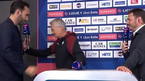Lazlo Bölöni au micro de Prime Video après Metz-Saint-Etienne, le 02/06/2024