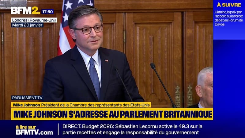 Menaces de Donald Trump: Mike Johnson souhaite "apaiser les tensions" devant le Parlement britannique