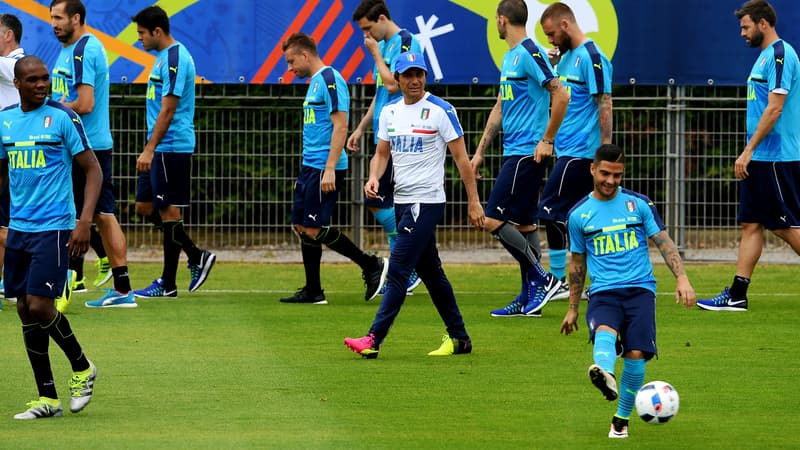 Les Italiens à l'entraînement