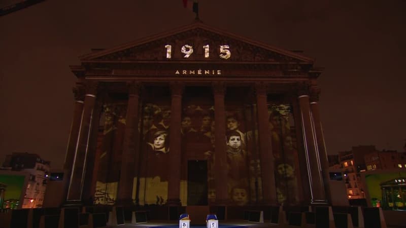 Le Panthéon s'illumine en hommage à Missak et Mélinée Manouchian