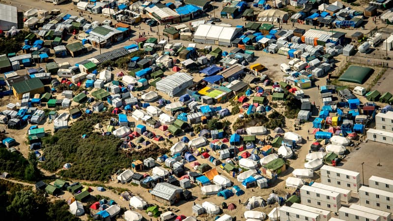 Vue de la Jungle de Calais