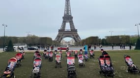 Les poussettes photographiées ce jeudi matin par le CRIF