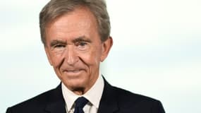 Bernard Arnault, PDG LVMH, le 24 juillet 2023 à Paris, après la désignation du groupe de luxe comme partenaire premium des Jeux olympiques et paralympiques de Paris 2024