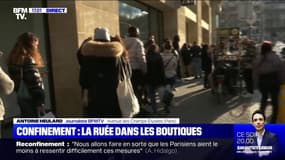 Confinement à Paris: jusqu'à 45 minutes d'attente devant ce magasin de vêtements avant la grande fermeture