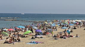 La plage de Barceloneta à Barcelone (Espagne), le 18 juillet 2023.