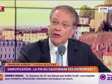 Projet de loi sur la simplification administrative : "Je veux y croire", avoue François Asselin, président de la CPME