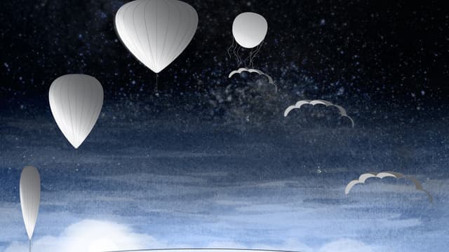 Le ballon stratosphérique de Bloon, qui monte à 30 kilomètres du sol, la où l'on voit la terre s'arrondir et le ciel virer au noir violacé.