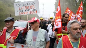 Marche citoyenne en soutien aux salariés de l'usine de l'aciériste NovAsco à Hagondange, le 4 septembre 2025 en Moselle