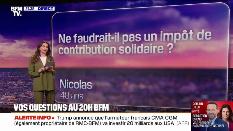 Sécurité européenne: ne faudrait-il pas un impôt de contribution solidaire ? Vos questions au 20H BFM