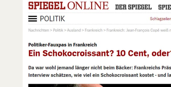 "Le 'faux pas' d’un politicien en France", écrit Der Spiegel mardi 25 octobre 2016 sur son site Internet.
"Le 'faux pas' d’un politicien en France", écrit Der Spiegel mardi 25 octobre 2016 sur son site Internet.
