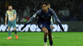 Bradley BARCOLA lors de PSG-Manchester City, le 22/01/2025