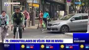 Paris: embouteillage de vélos rue de Rivoli