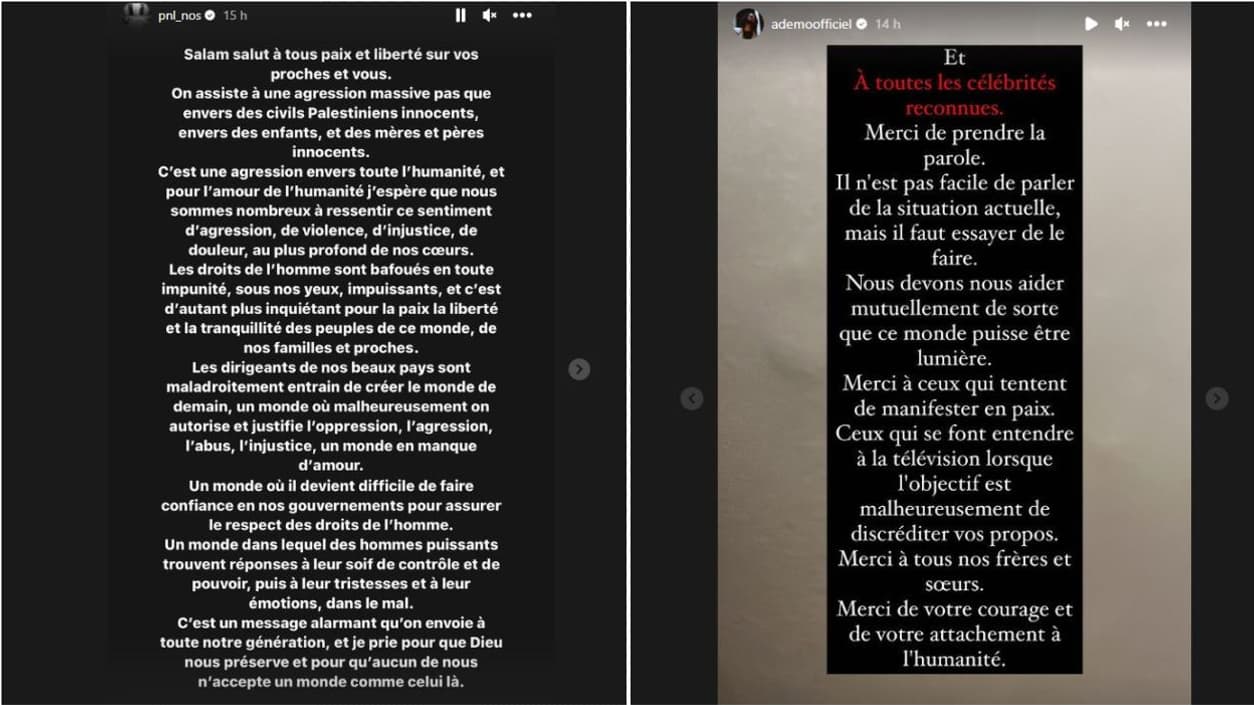 Une story de PNL publiée le 14 octobre 2023.