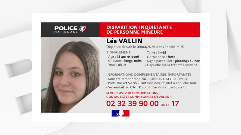 Disparition inquiétante d'une jeune fille de 15 ans dans l'Eure, un appel à témoins lancé