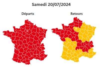 La France est classée rouge dans le sens des départs ce samedi.