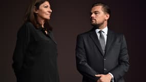 Anne Hidalgo et Leonardo DCarprio, à Paris, en octobre 2016.