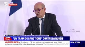 Jean-Yves Le Drian: "Non", l'entretien prévu vendredi avec Sergueï Lavrov, ministre des affaires étrangères russe, n'est plus d'actualité