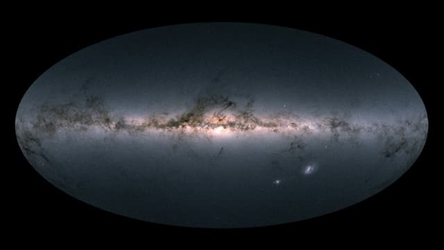 Vue de la Voie lactée et de galaxies voisines.