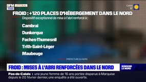 Nord: 120 places d'hébergement supplémentaires en raison du froid