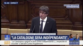 Le discours de Carles Puigdemont, président séparatiste catalan - 10/10