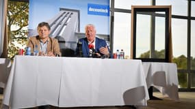 Patrick Lefevere (à droite) face à la presse