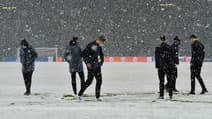 Le terrain de l'Atalanta sous la neige, à Bergame le 8 décembre 2021
