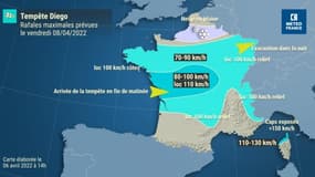 Des vents forts sont attendus du fait de la tempête Diego qui s'abattra sur une bonne partie du pays ce vendredi