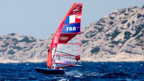 Nicolas Goyard en IQFoil le 1er août 2024 à Marseille