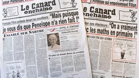 Les unes du Canard Enchaîné sur l'affaire Penelope Fillon, les 25 janvier et 1er février.