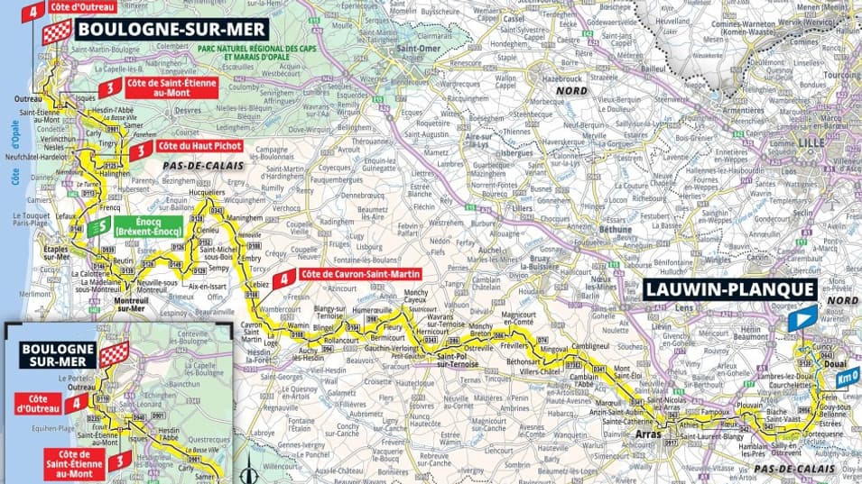 Le parcours de la 2e étape du Tour de France.