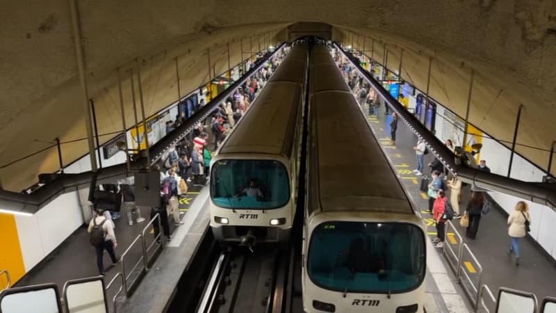 Des rames de métro à Marseille.