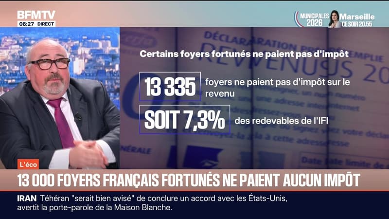 BFM éco : 13 000 foyers français fortunés ne paient aucun impôt - 19/02