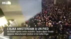 L'Ajax a savouré sa victoire sur l'OL avec ses supporters