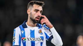 Brais Mendez avec la Real Sociedad le 14 février 2024