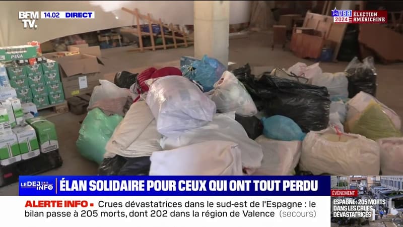 Vêtements, nourriture... La solidarité s'organise en Espagne pour venir en aide aux rescapés des inondations