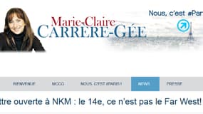 La "lettre ouverte à NKM" publiée par Marie-Claire Carrère-Gée sur son blog vendredi.