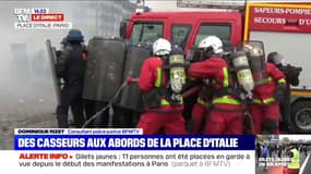 Manifestation à Paris: des pompiers empêchés d'intervenir par des casseurs