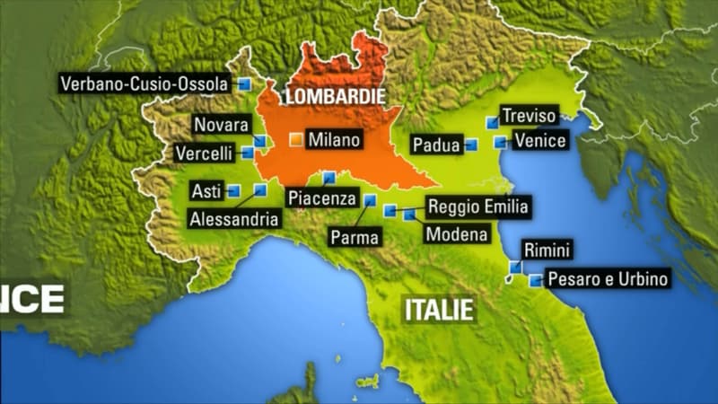 Zones sous quarantaine en Italie depuis dimanche 8 mars au matin
