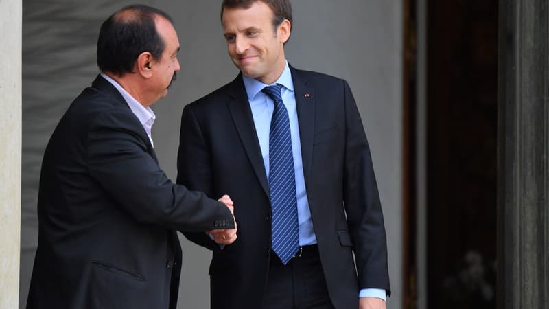 Emmanuel Macron et Philippe Martinez