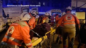 Des équipes de La Croix-Rouge française le 13 novembre 2015.