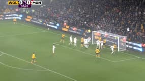 Le corner rentrant de Cunha, face à Manchester United, le 26 décembre 2024.