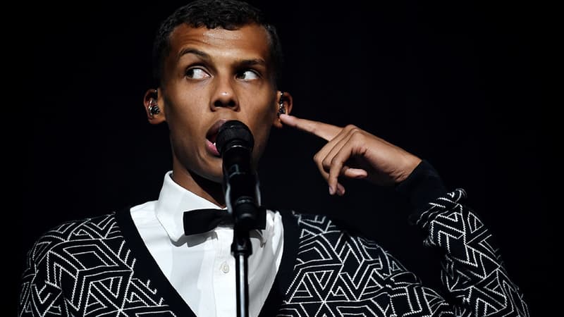 Le chanteur belge Stromae en concert à New York en juin 2014.