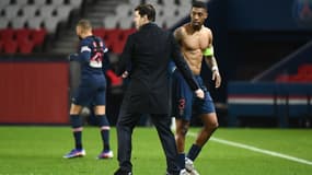 Pochettino avec Kimpembe, à Paris le 3 février 2021