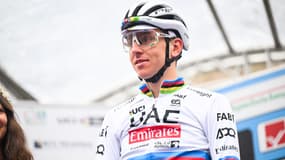 Le champion du monde slovène Tadej Pogacar sur le Tour d'Emilie le 5 octobre 2024