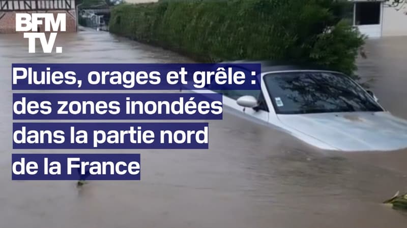 Regarder la vidéo Pluies, orages et grêle: des zones inondées dans la partie nord de la France