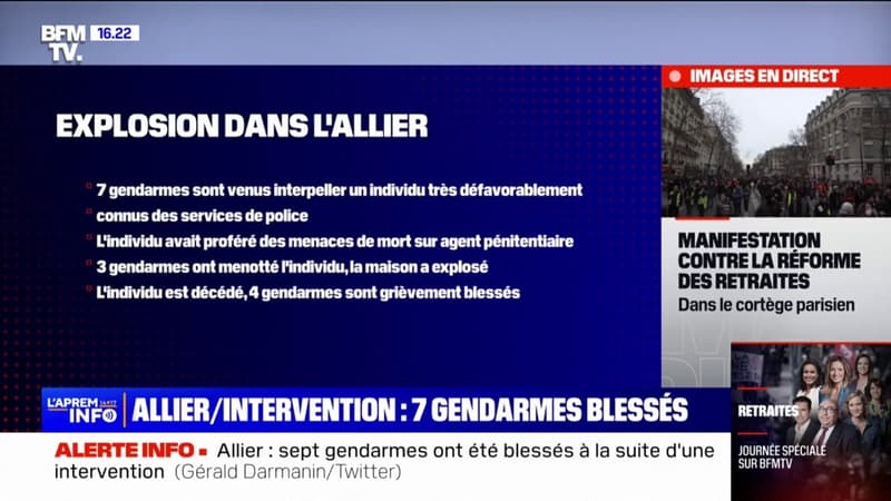Allier: une personne tuée dans l'explosion d'une maison, 7 gendarmes blessés