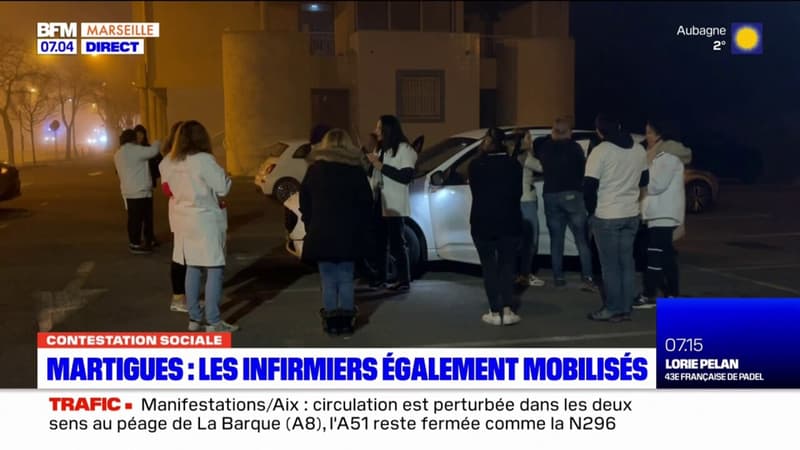 Martigues: les infirmiers mobilisés pour une opération escargot